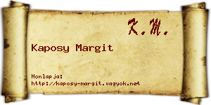 Kaposy Margit névjegykártya